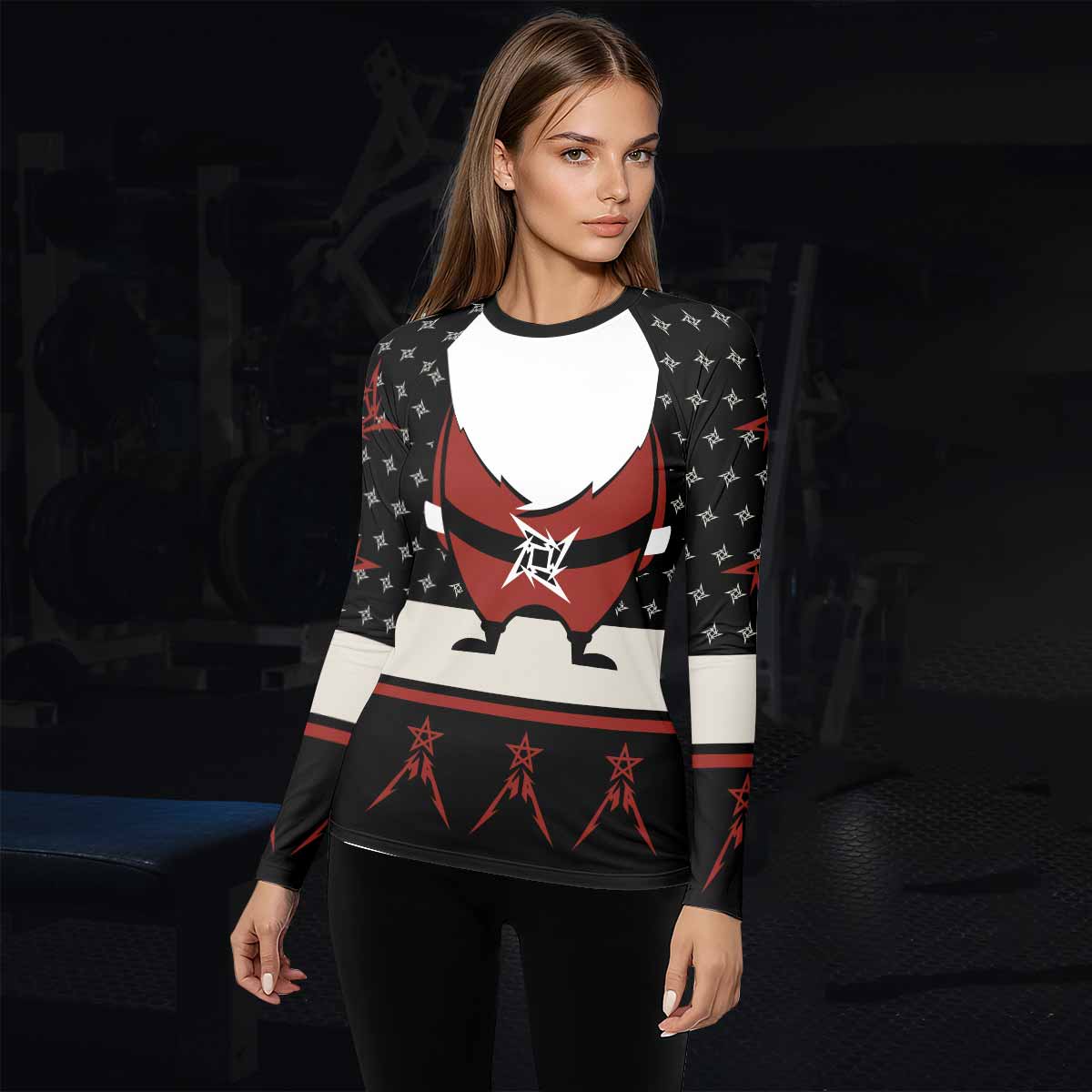 Metallica Enter Santaman Women's Rash Guard Long Sleeve - lifestyle view