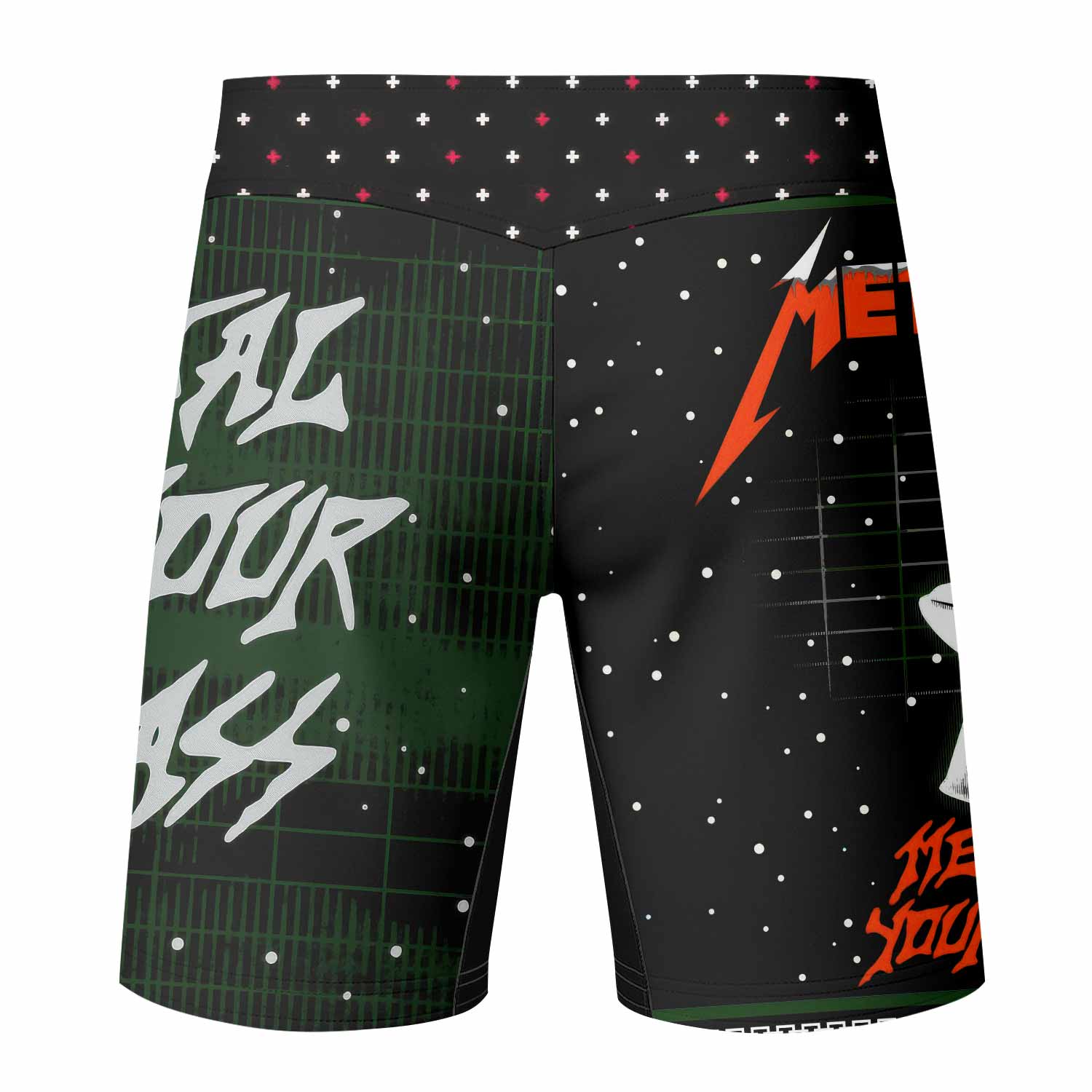 Metallica Metal Up Your Xmas Mixed Martial Arts Shorts - back view mockup