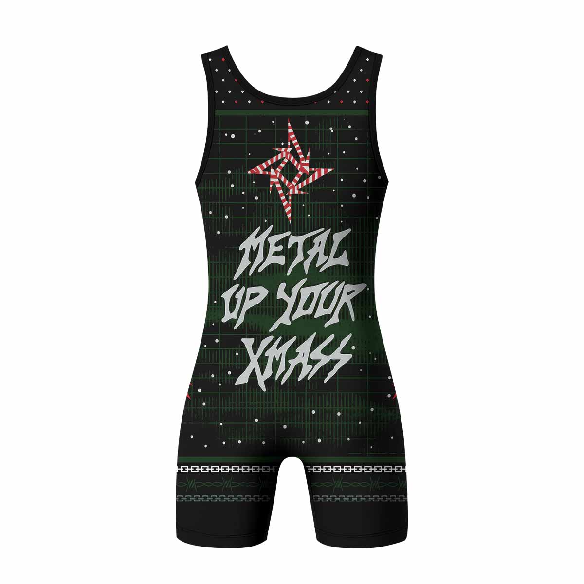 Metallica Metal Up Your Xmas Wrestling Singlet - back view mockup