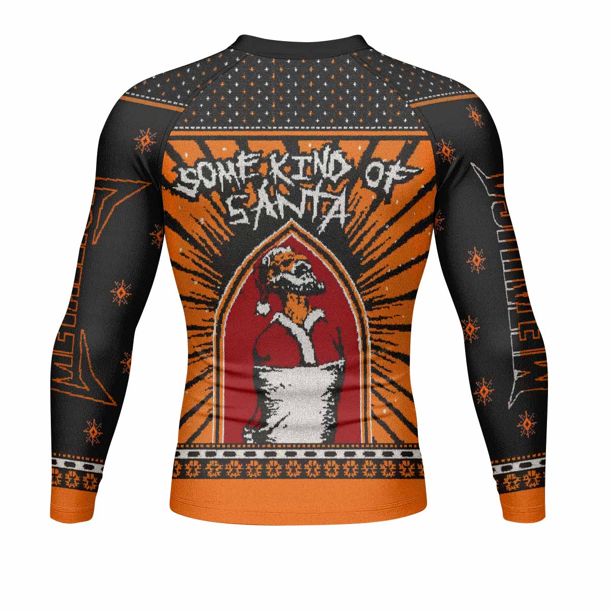 Metallica Some Kind Of Santa Men's Rash Guard Long Sleeve - back view mockup