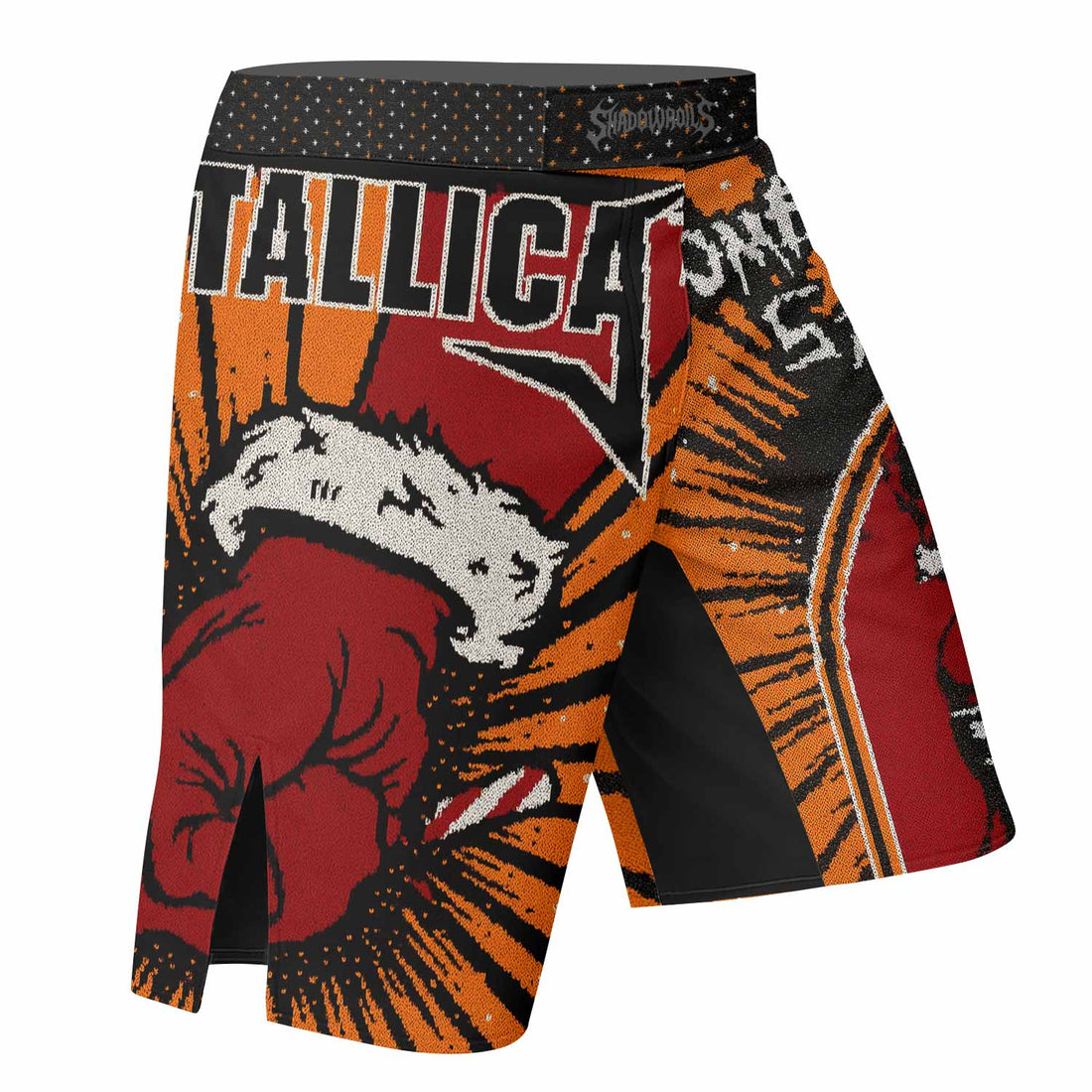 Metallica Some Kind Of Santa Mixed Martial Arts Shorts - right side mockup