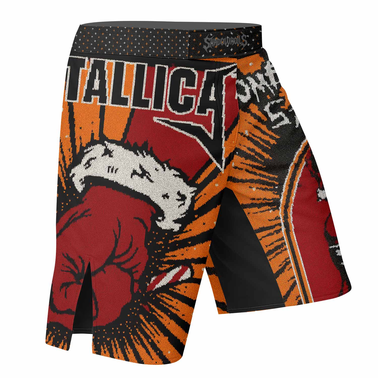 Metallica Some Kind Of Santa Mixed Martial Arts Shorts - right side mockup
