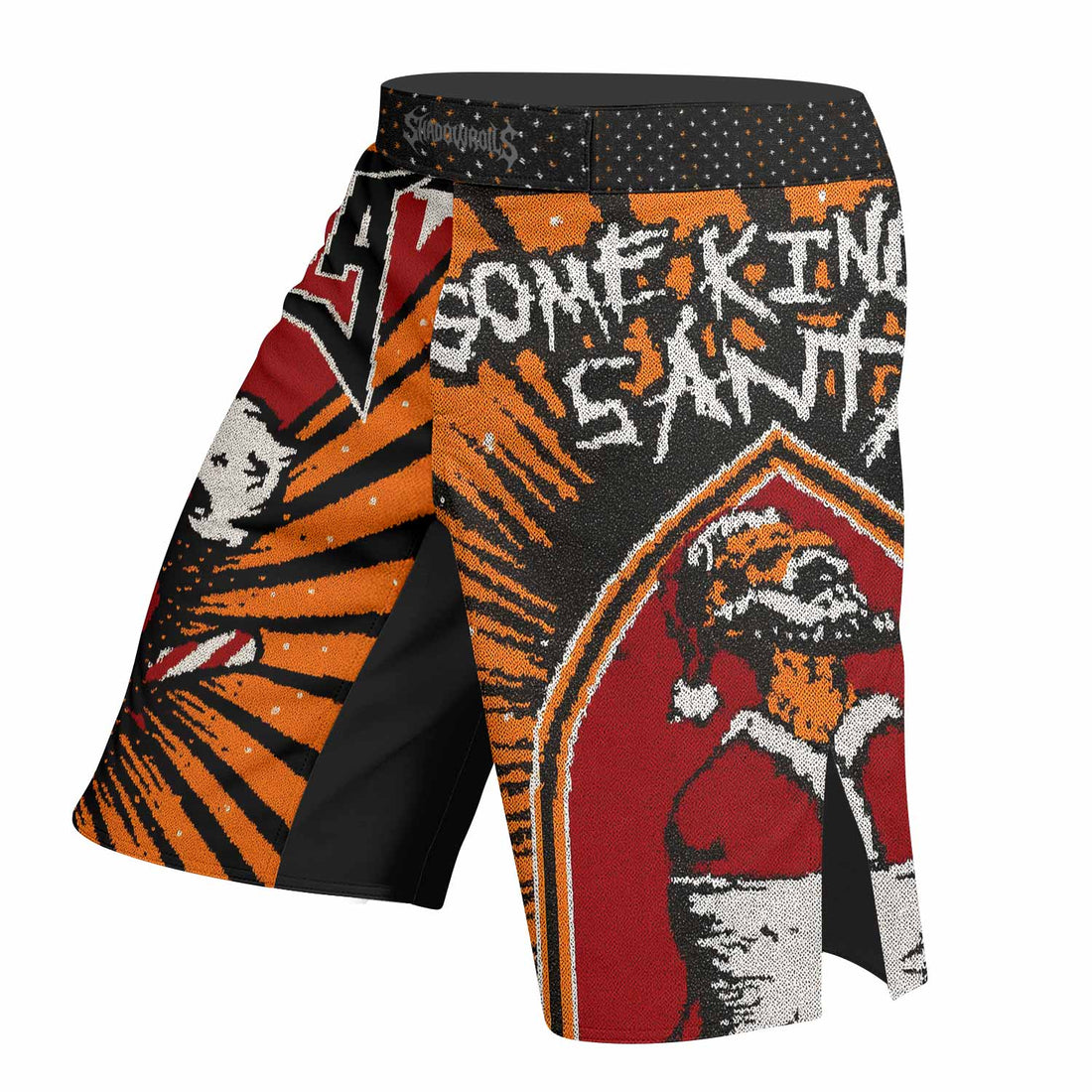 Metallica Some Kind Of Santa Mixed Martial Arts Shorts - right side mockup