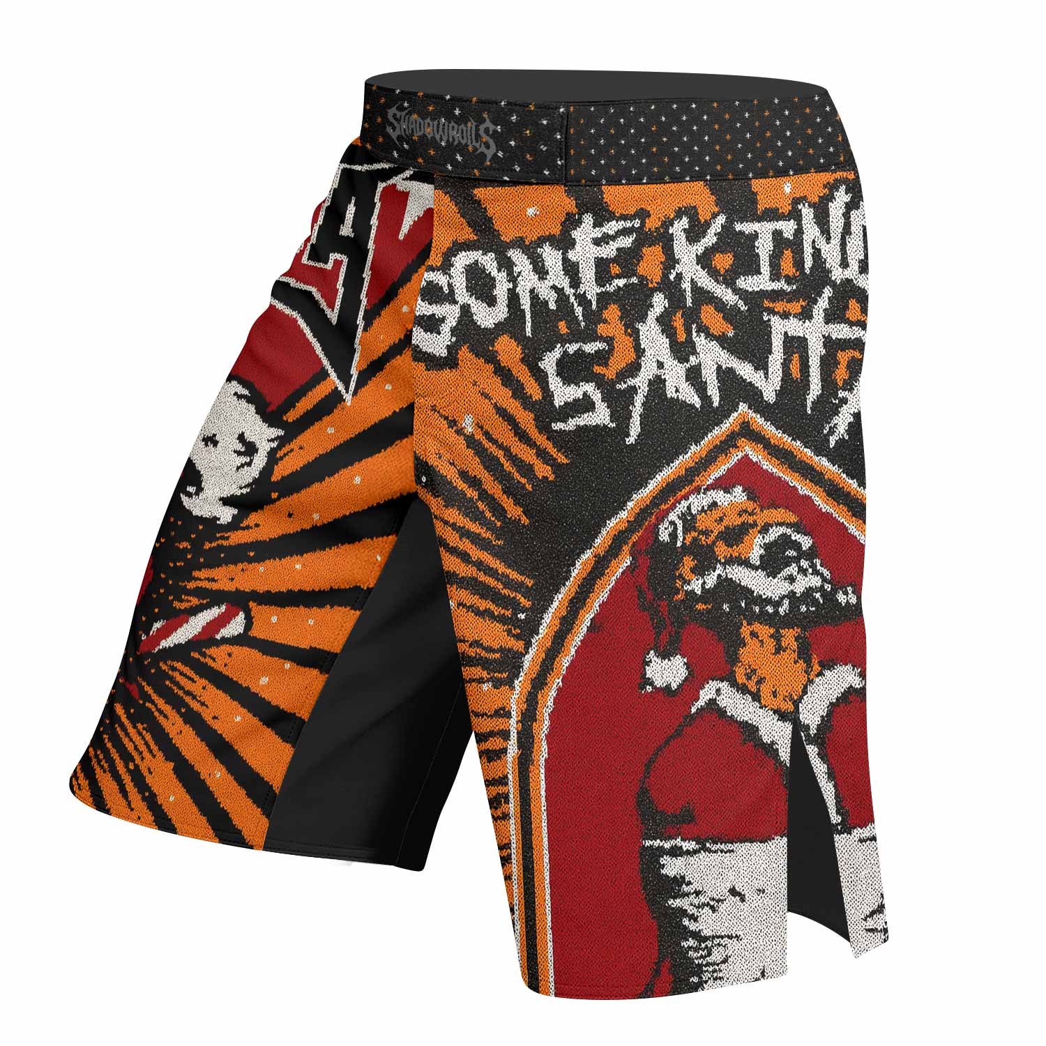 Metallica Some Kind Of Santa Mixed Martial Arts Shorts - left side mockup