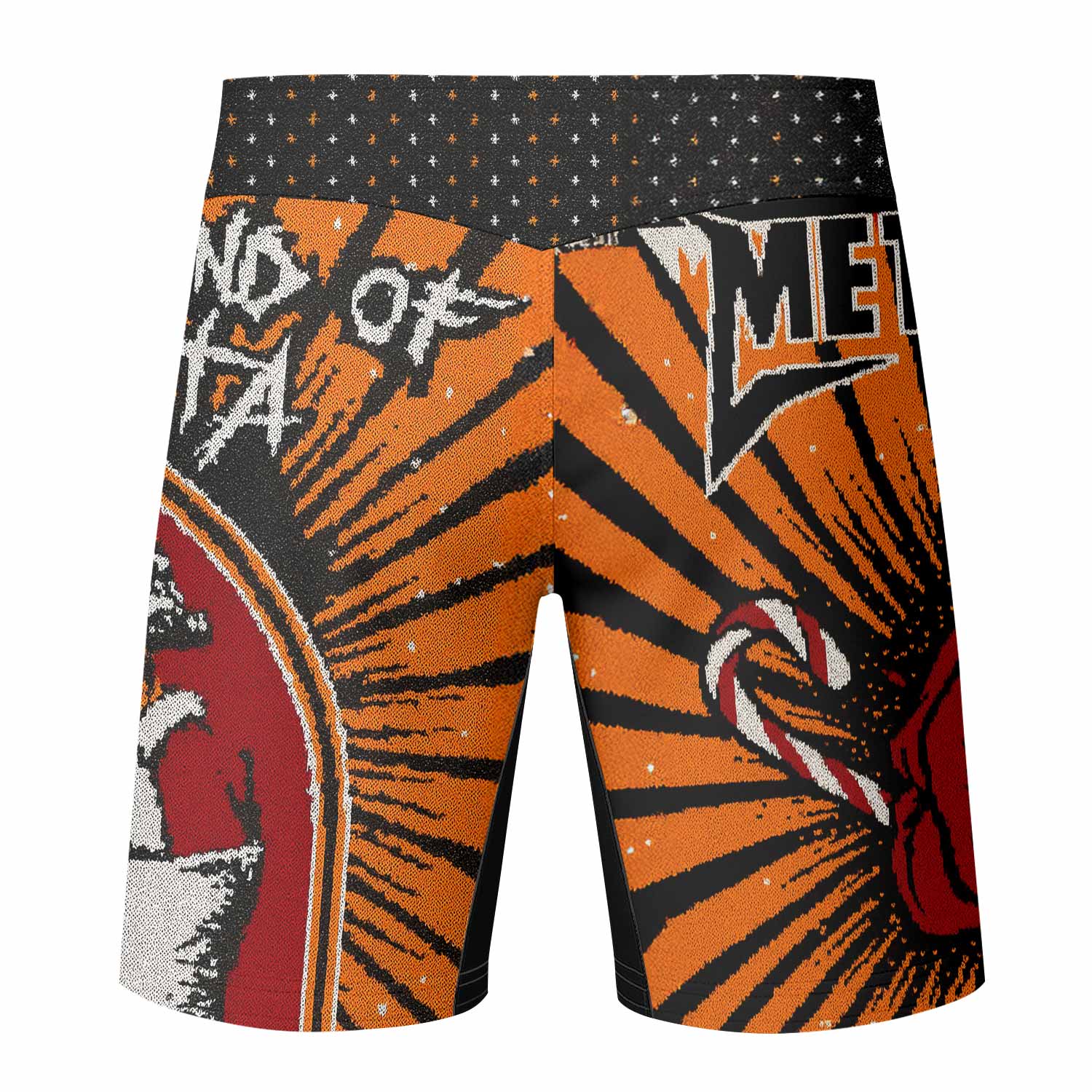 Metallica Some Kind Of Santa Mixed Martial Arts Shorts - back view mockup