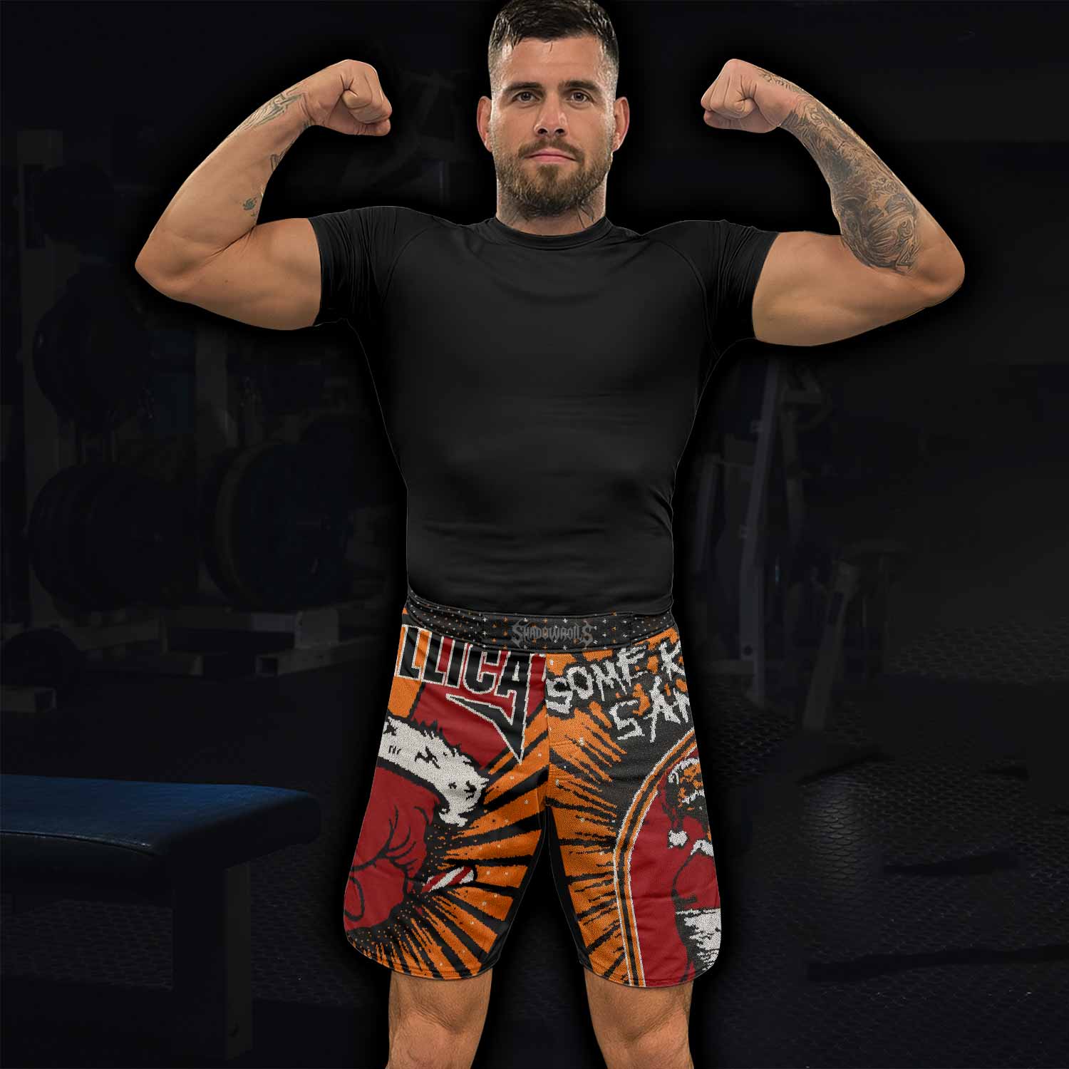 Metallica Some Kind Of Santa Mixed Martial Arts Shorts - lifestyle view