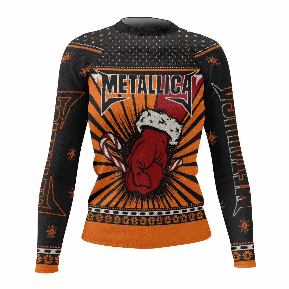 Metallica Some Kind Of Santa Women's Rash Guard Long Sleeve - front view mockup