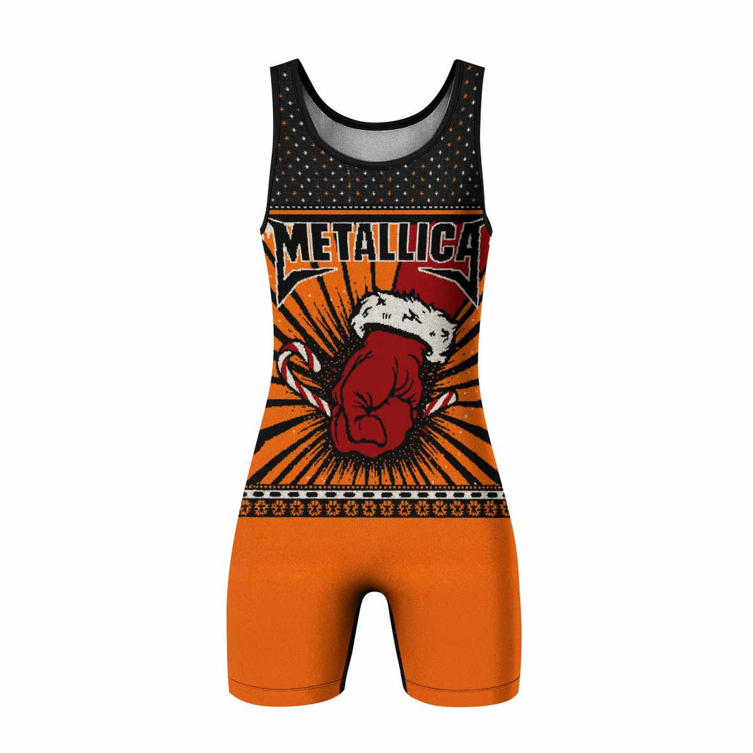 Metallica Some Kind Of Santa Wrestling Singlet - front and back view