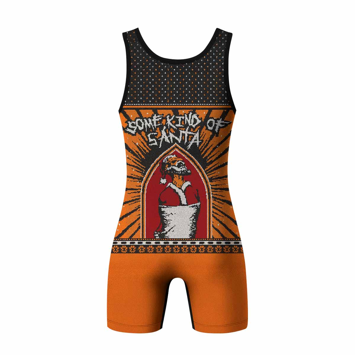 Metallica Some Kind Of Santa Wrestling Singlet - back view mockup
