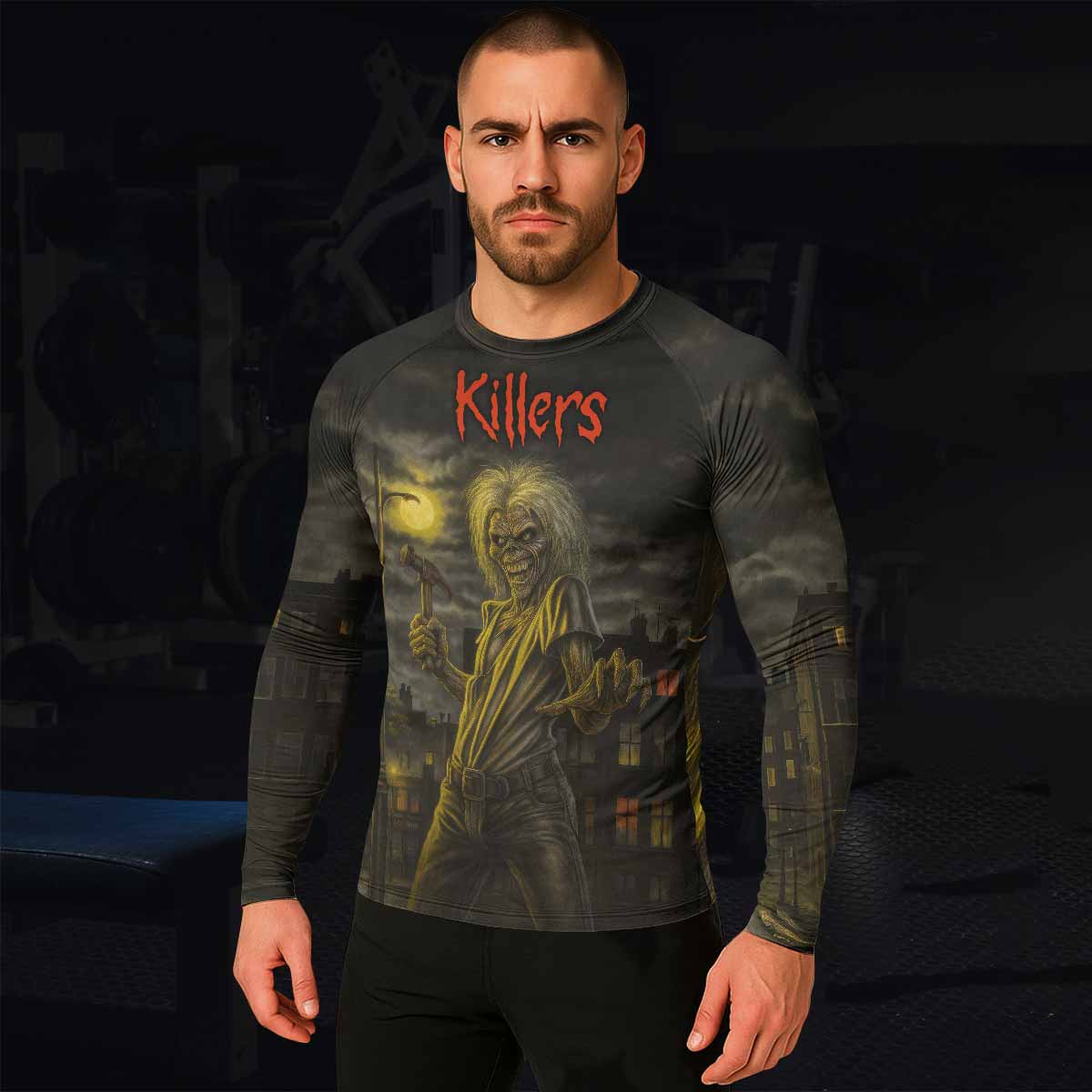 Slayer Rash Guard Iron Maiden Midnight Slayer Rash Guard – Compression Rash Guard ...