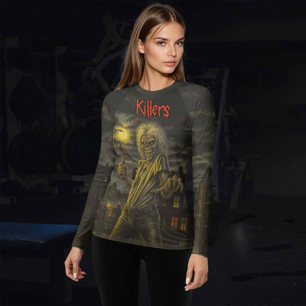 Midnight Slayer Women's Rash Guard Long Sleeve - lifestyle view