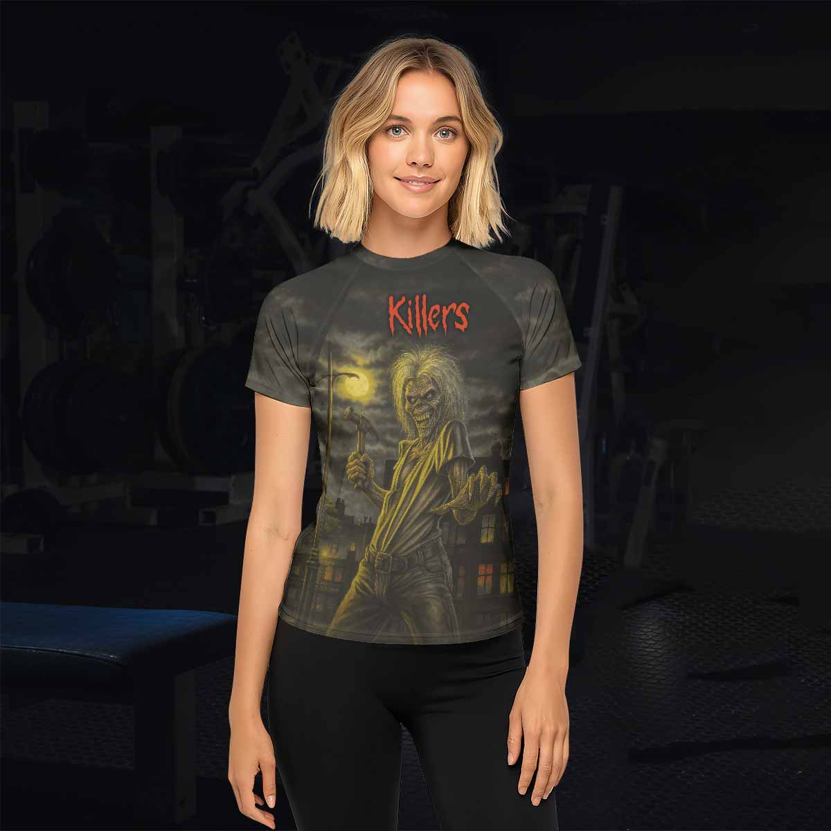 Midnight Slayer Women's Rash Guard Short Sleeve - lifestyle view