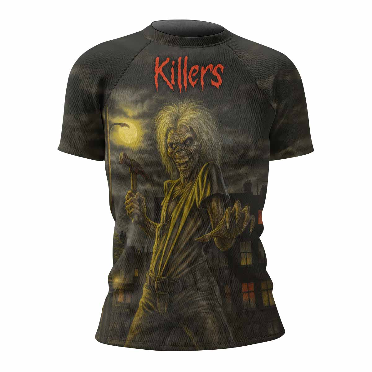 Midnight Slayer Women's Rash Guard Short Sleeve - front view mockup 