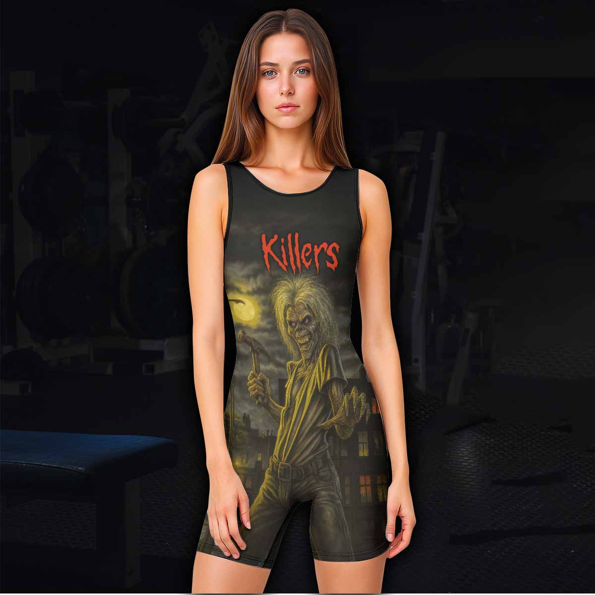Midnight Slayer Wrestling Singlet - women's lifestyle view