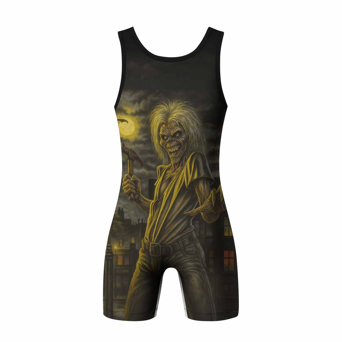 Midnight Slayer Wrestling Singlet - back view mockup 