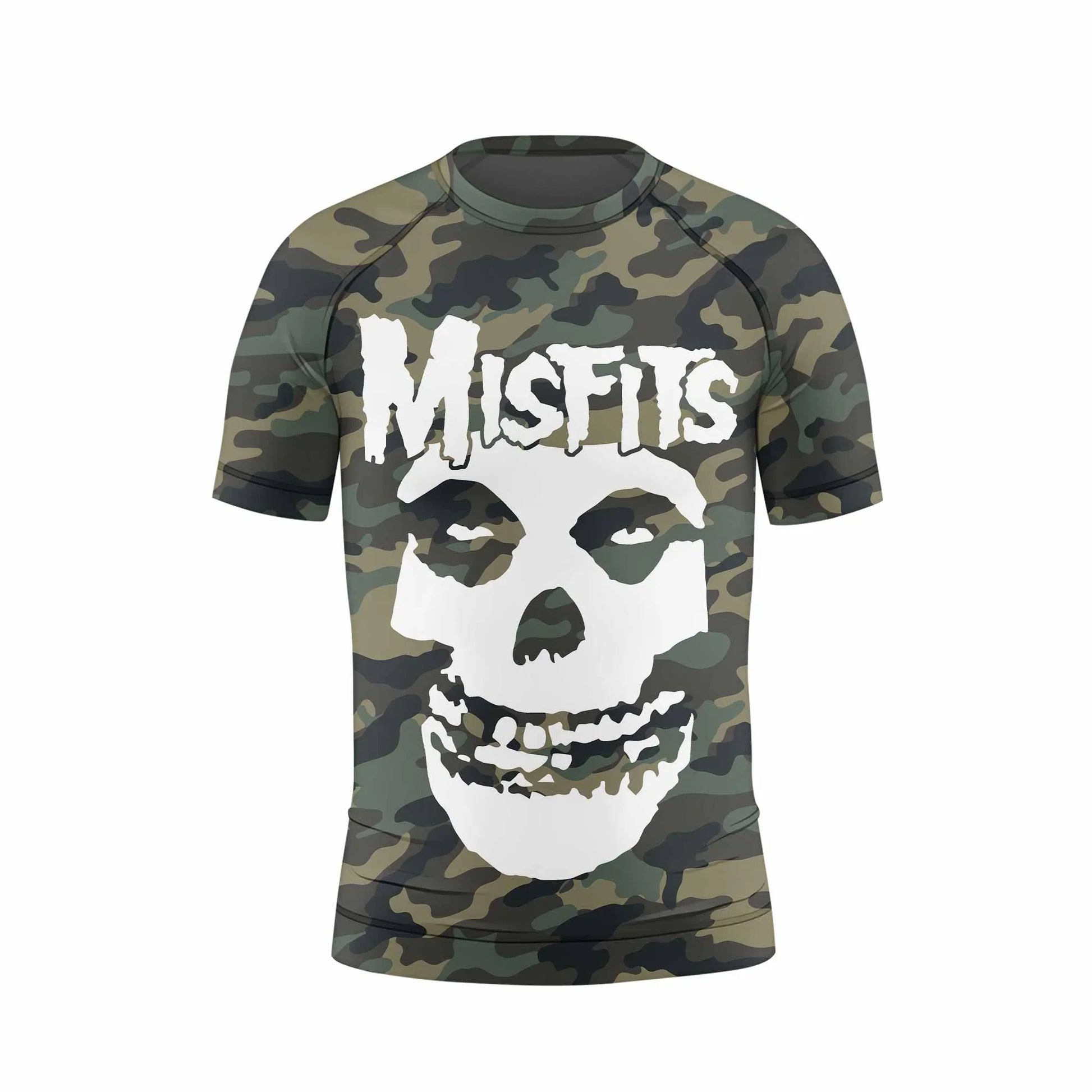 Misfits Camouflage Kids Rash Guard Short Sleeve - front view mockup