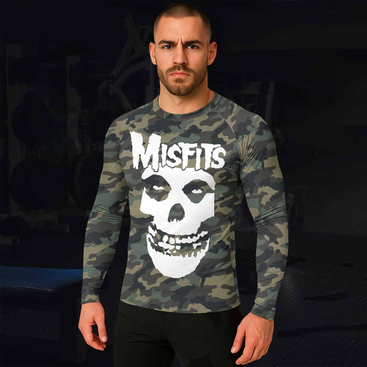 Misfits Camouflage Men's Rash Guard Long Sleeve - lifestyle view