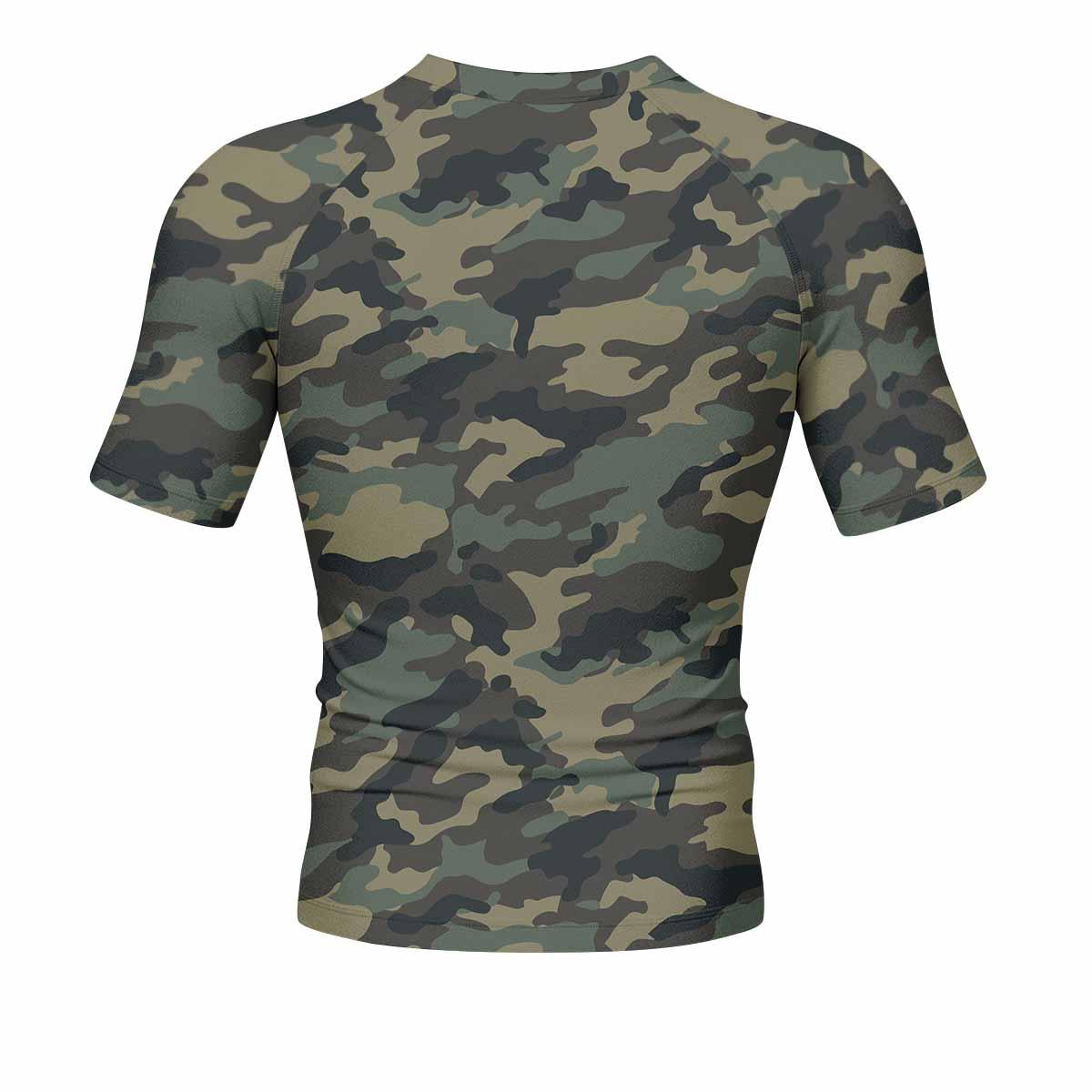 Misfits Camouflage Men's Rash Guard Short Sleeve - back view mockup