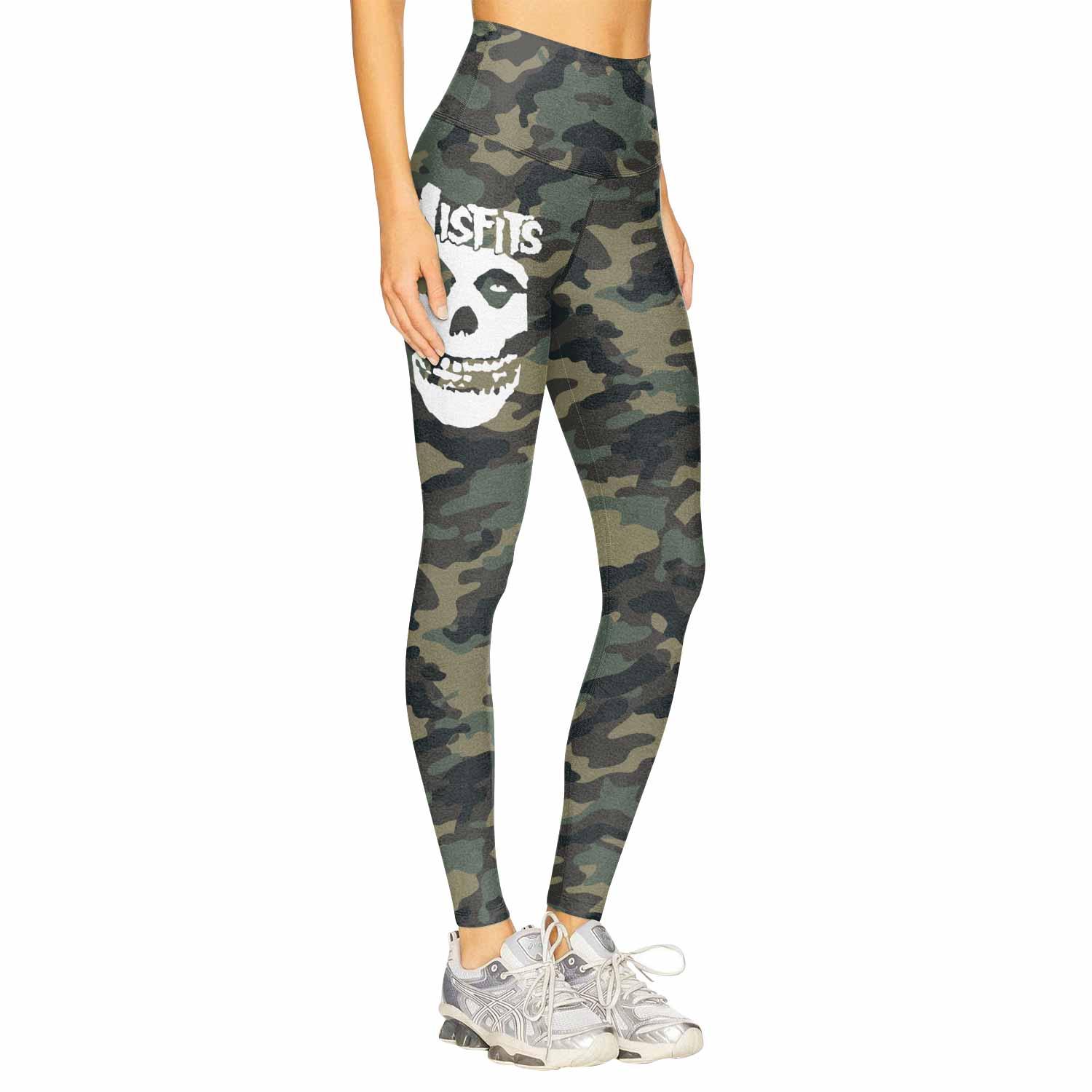 Misfits Camouflage Women's Leggings - right side mockup