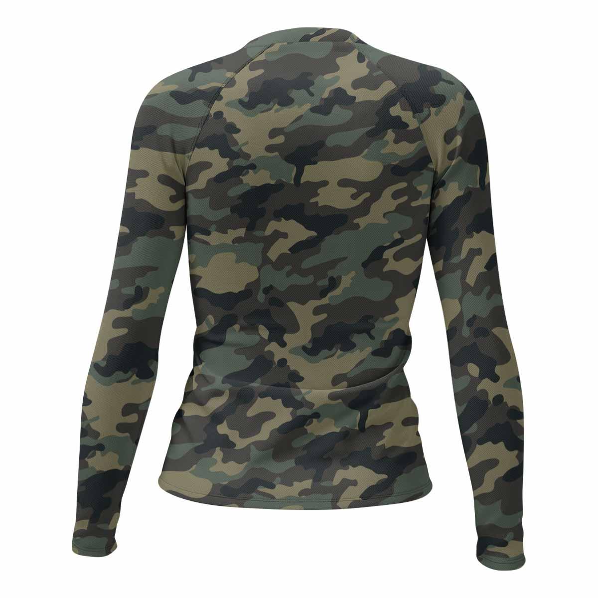 Misfits Camouflage Women's Rash Guard Long Sleeve - back view mockup