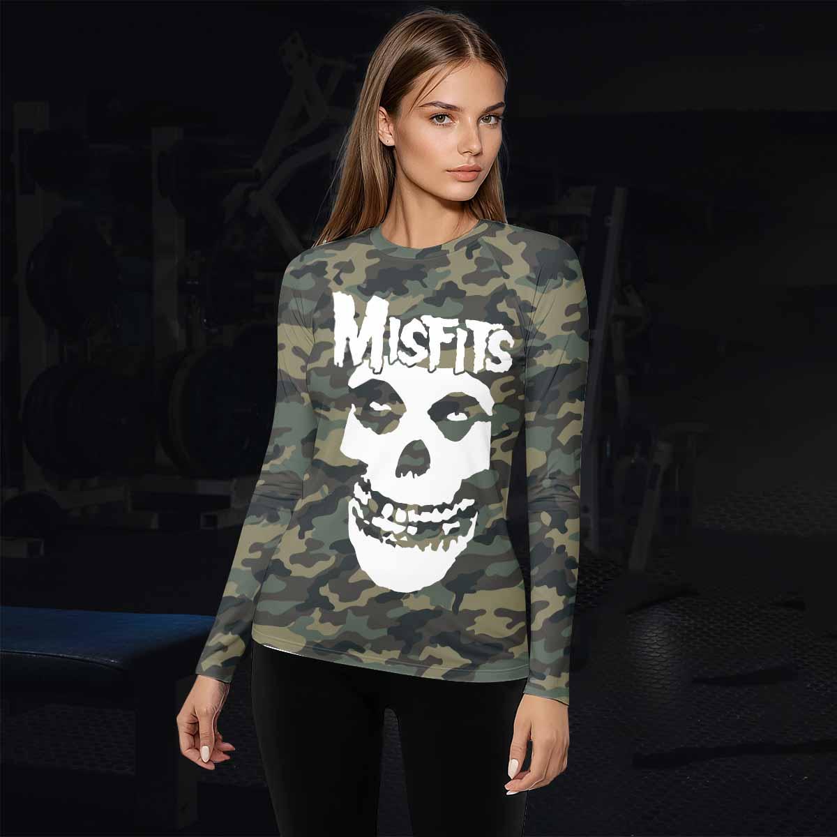 Misfits Camouflage Women's Rash Guard Long Sleeve - lifestyle view