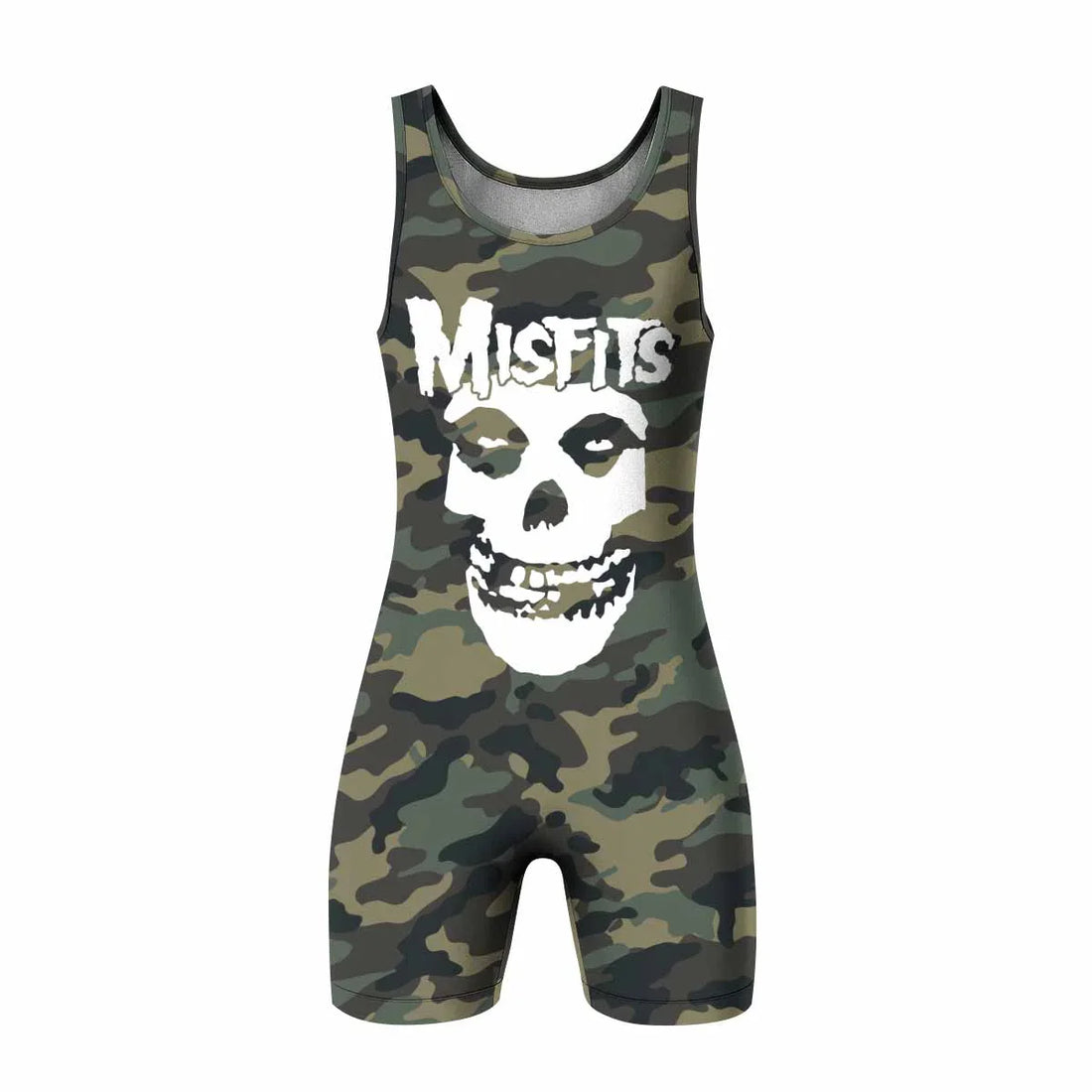 Misfits Camouflage Wrestling Singlet - front and back view
