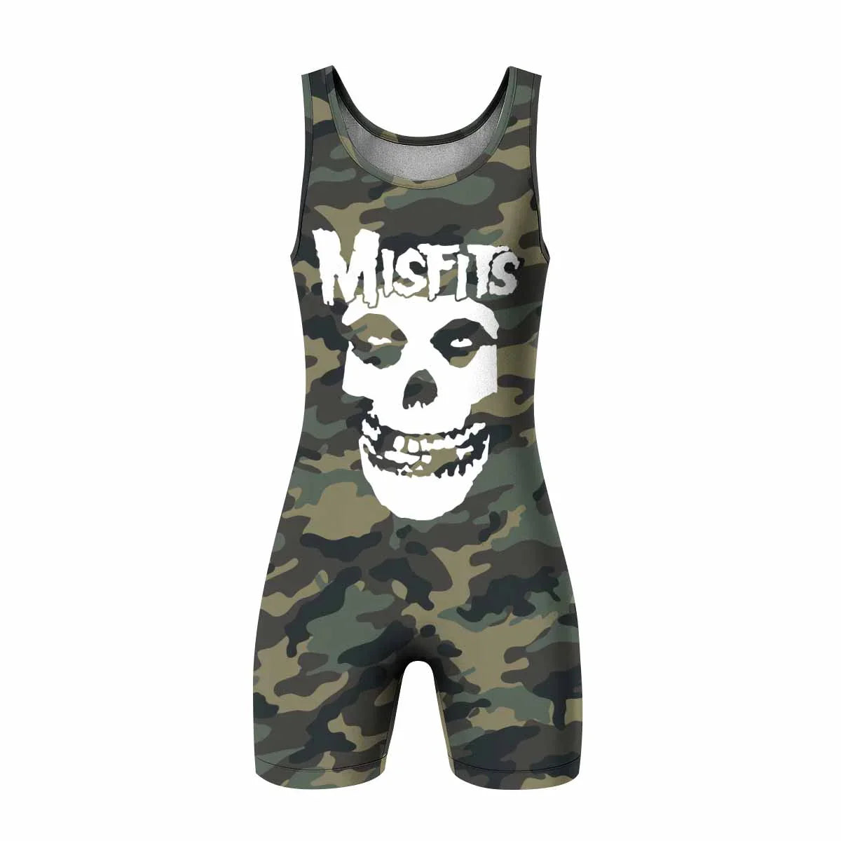 Misfits Camouflage Wrestling Singlet - front view mockup
