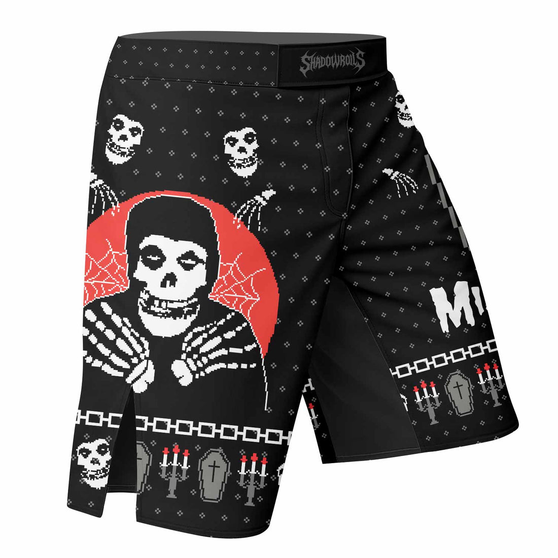 Misfits Christmas Mixed Martial Arts Shorts - right side mockup