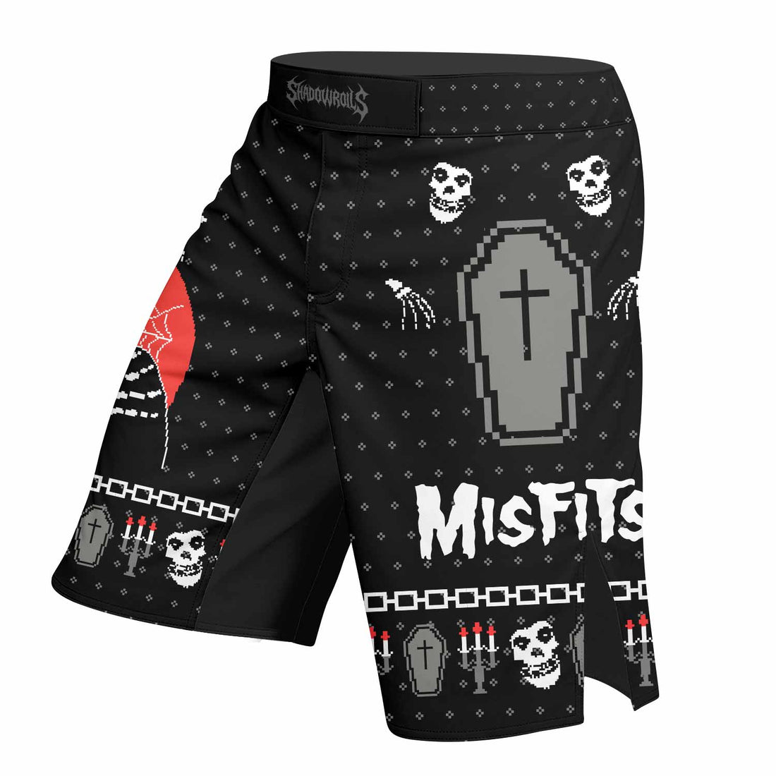 Misfits Christmas Mixed Martial Arts Shorts - right side mockup