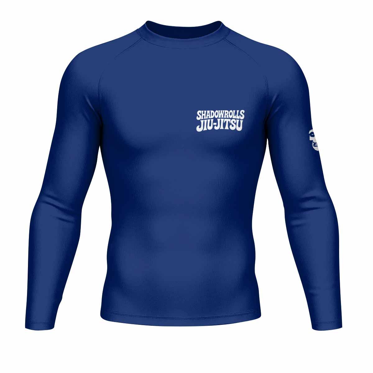 Misfits Skull Jiu-Jitsu - Blue Men's Rash Guard Long Sleeve - front view mockup