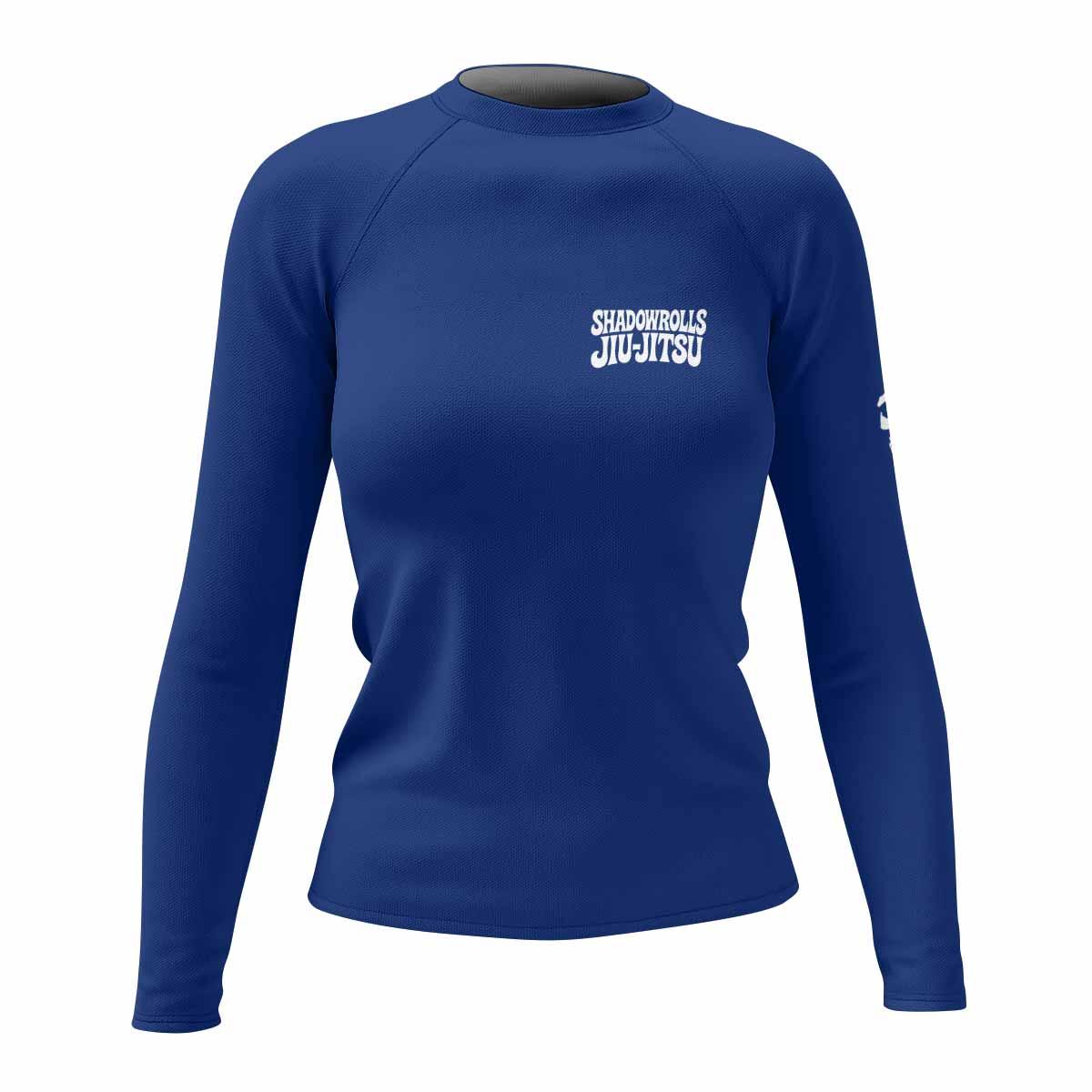 Misfits Skull Jiu-Jitsu - Blue Women's Rash Guard Long Sleeve - front view mockup
