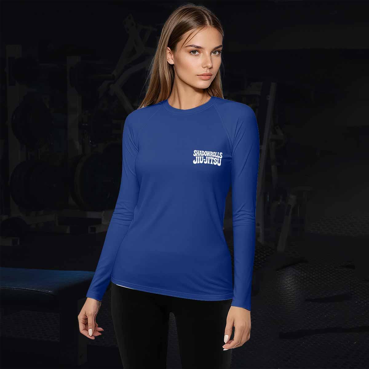 Misfits Skull Jiu-Jitsu - Blue Women's Rash Guard Long Sleeve - lifestyle view