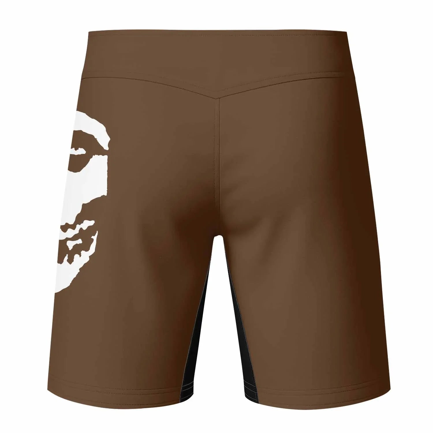 Misfits Skull Jiu-Jitsu - Brown Fight Shorts - back view mockup