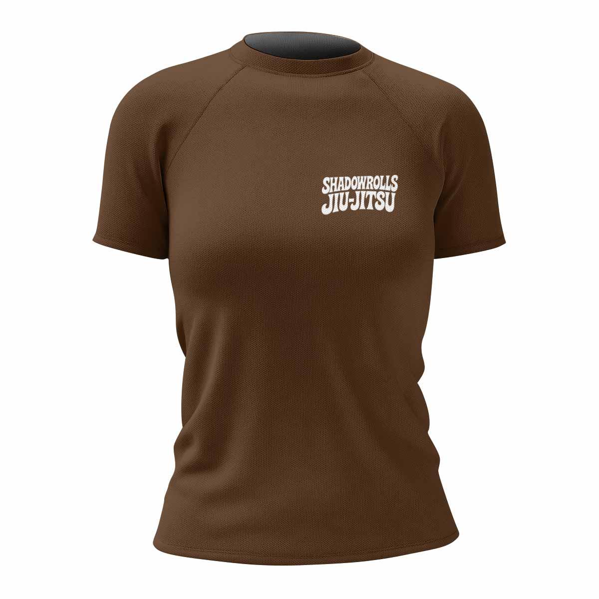 Misfits Skull Jiu-Jitsu - Brown Women's Rash Guard Short Sleeve - front view mockup