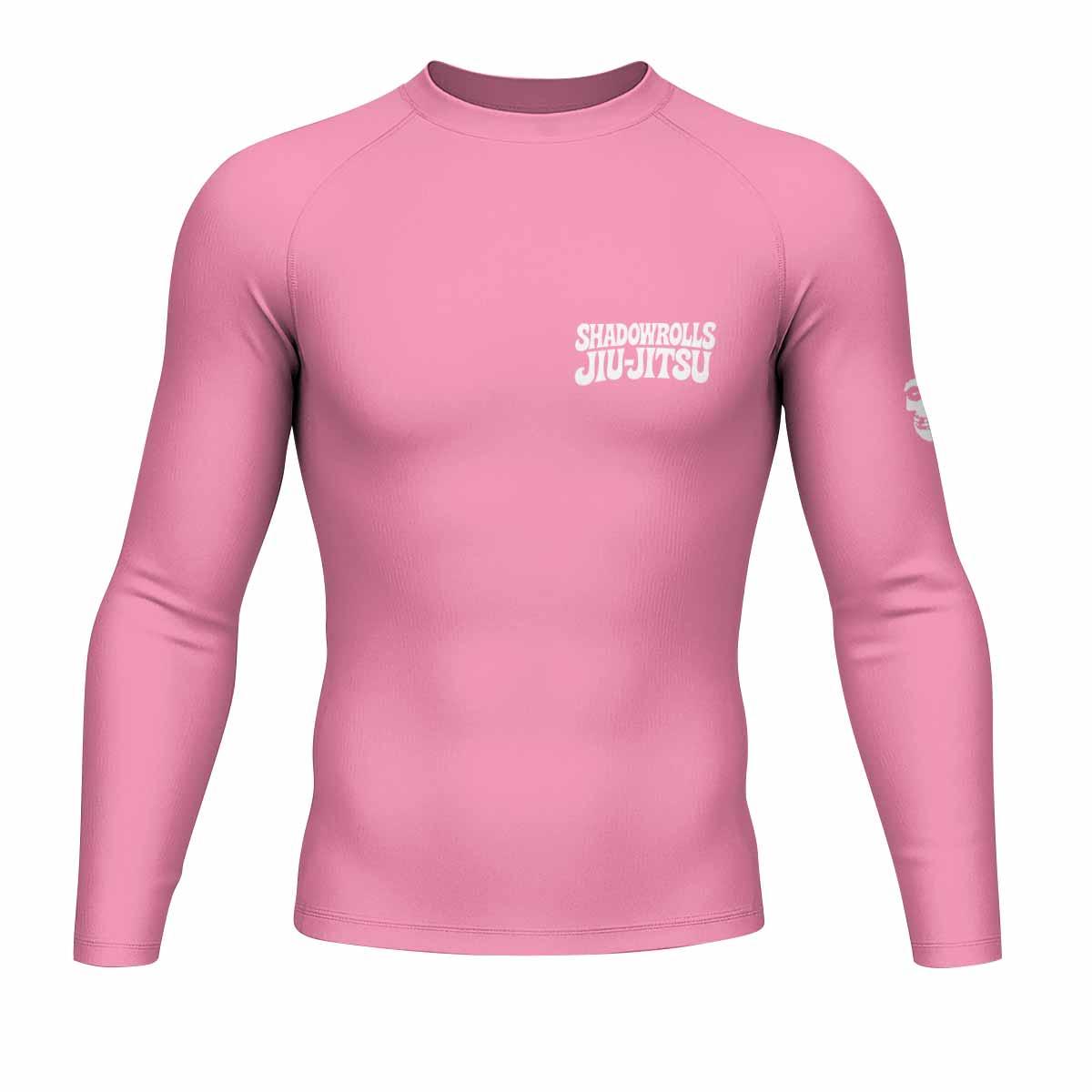 Misfits Skull Jiu-Jitsu - Pink Men's Rash Guard Long Sleeve - front view mockup