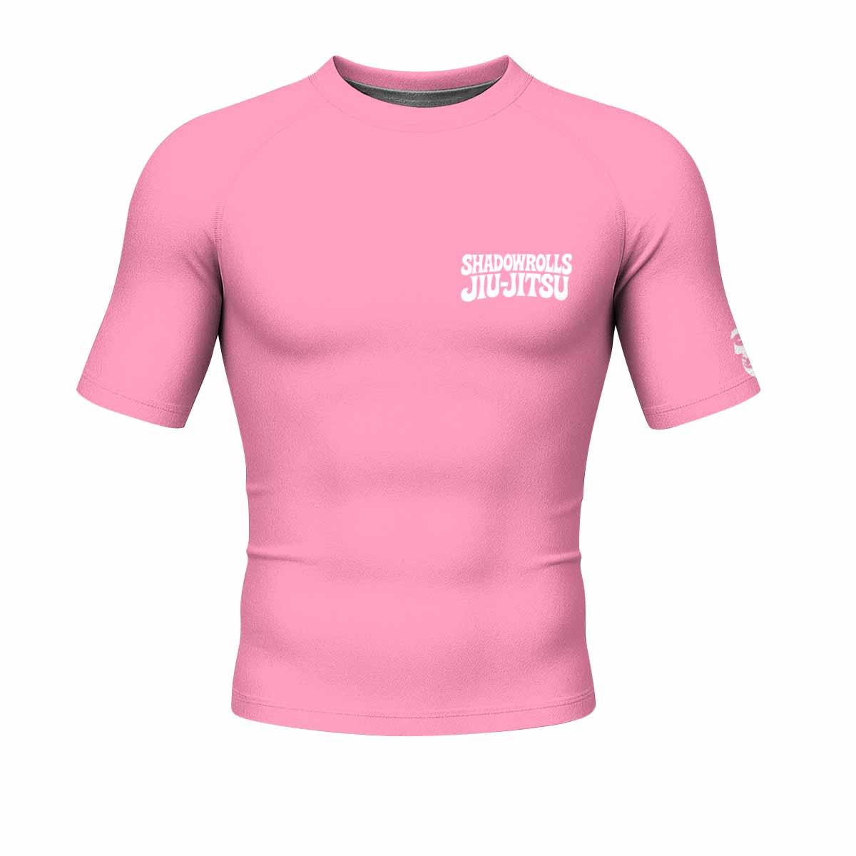 Misfits Skull Jiu-Jitsu - Pink Men's Rash Guard Short Sleeve - front view mockup
