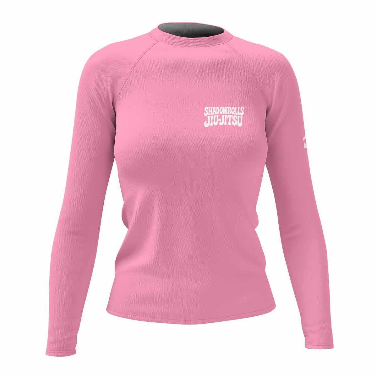 Misfits Skull Jiu-Jitsu - Pink Women's Rash Guard Long Sleeve - front view mockup