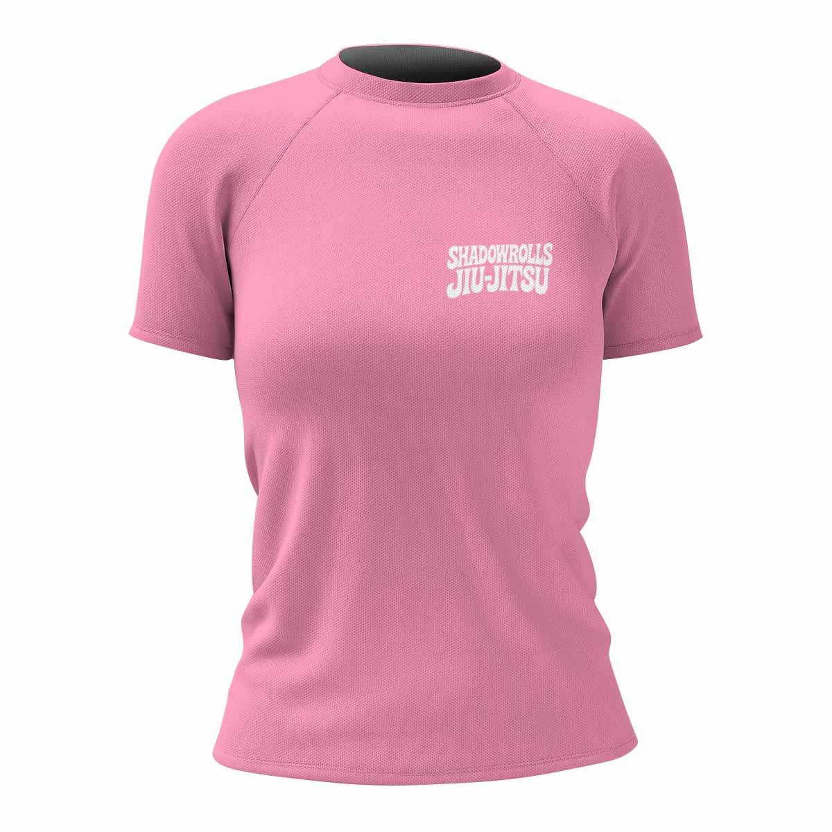 Misfits Skull Jiu-Jitsu - Pink Women's Rash Guard Short Sleeve - front view mockup