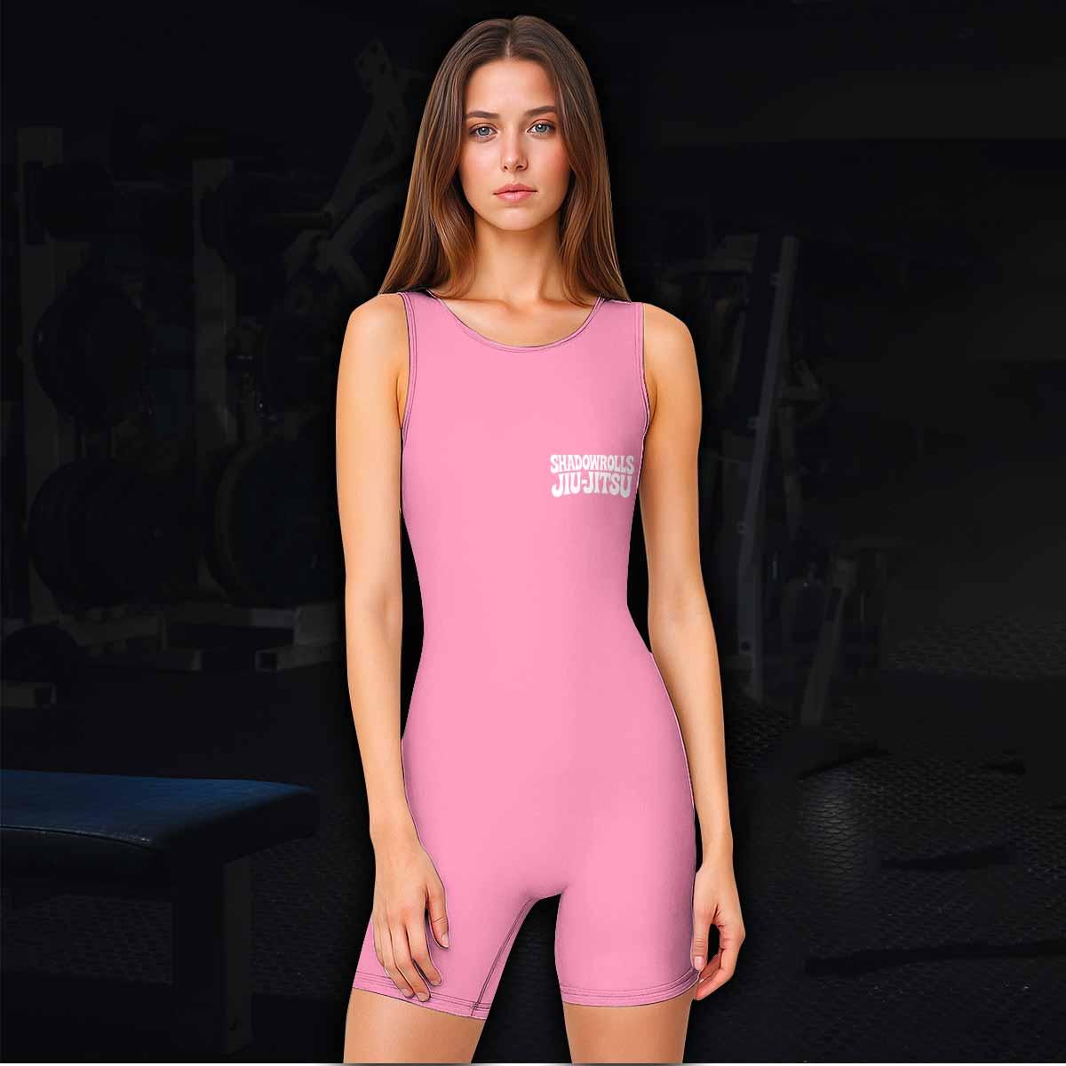 Misfits Skull Jiu-Jitsu - Pink Wrestling Singlet - women's lifestyle view