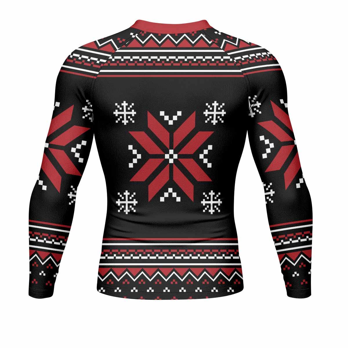 Misfits Skull Punk Rock Band Men's Rash Guard Long Sleeve - back view mockup