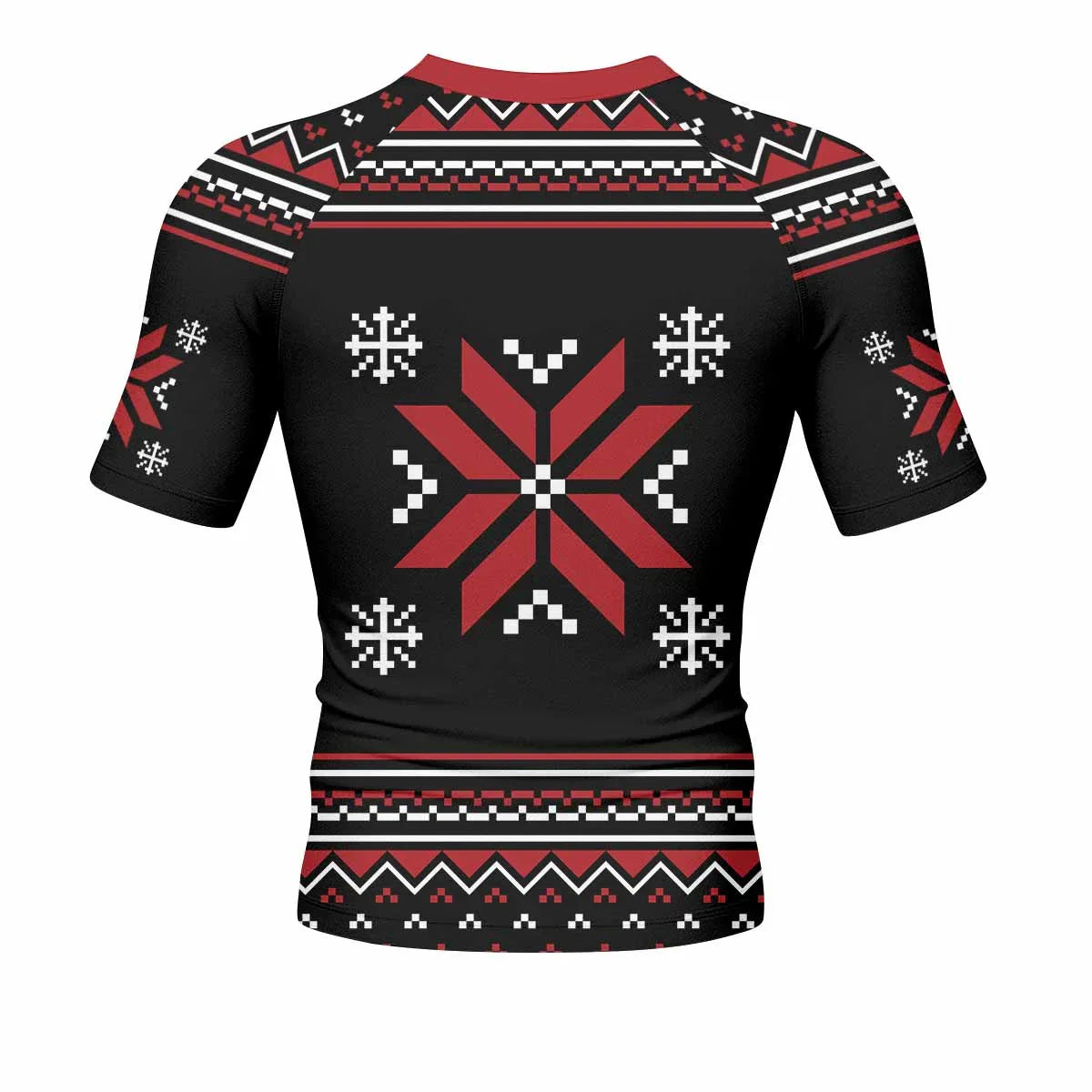 Misfits Skull Punk Rock Band Men's Rash Guard Short Sleeve - back view mockup