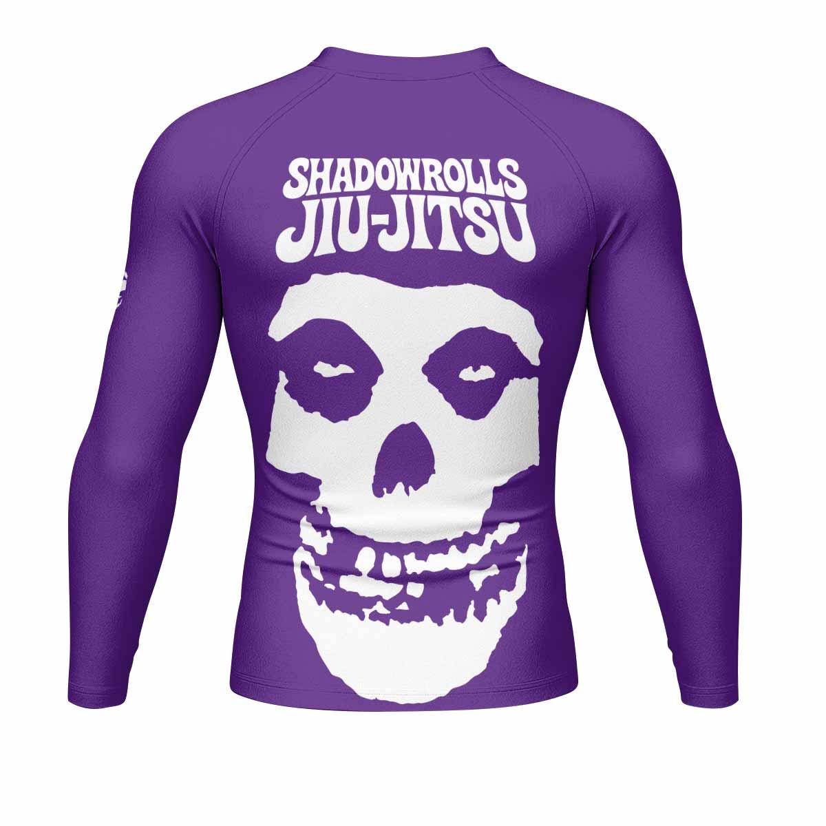 Misfits Skull Jiu-Jitsu - Purple Men's Rash Guard Long Sleeve - back view mockup