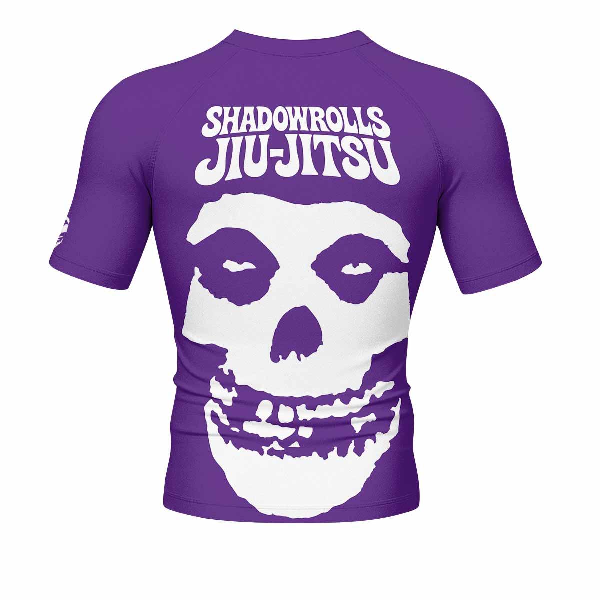 Misfits Skull Jiu-Jitsu - Purple Men's Rash Guard Short Sleeve - back view mockup