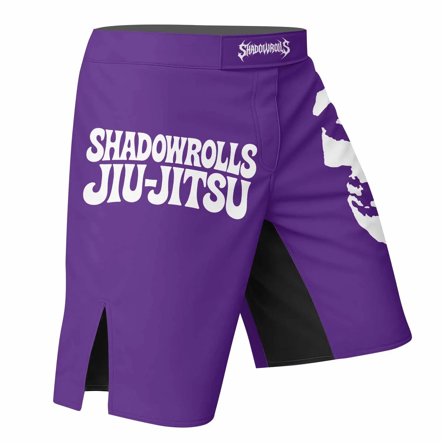 Misfits Skull Jiu-Jitsu - Purple Fight Shorts - right side mockup