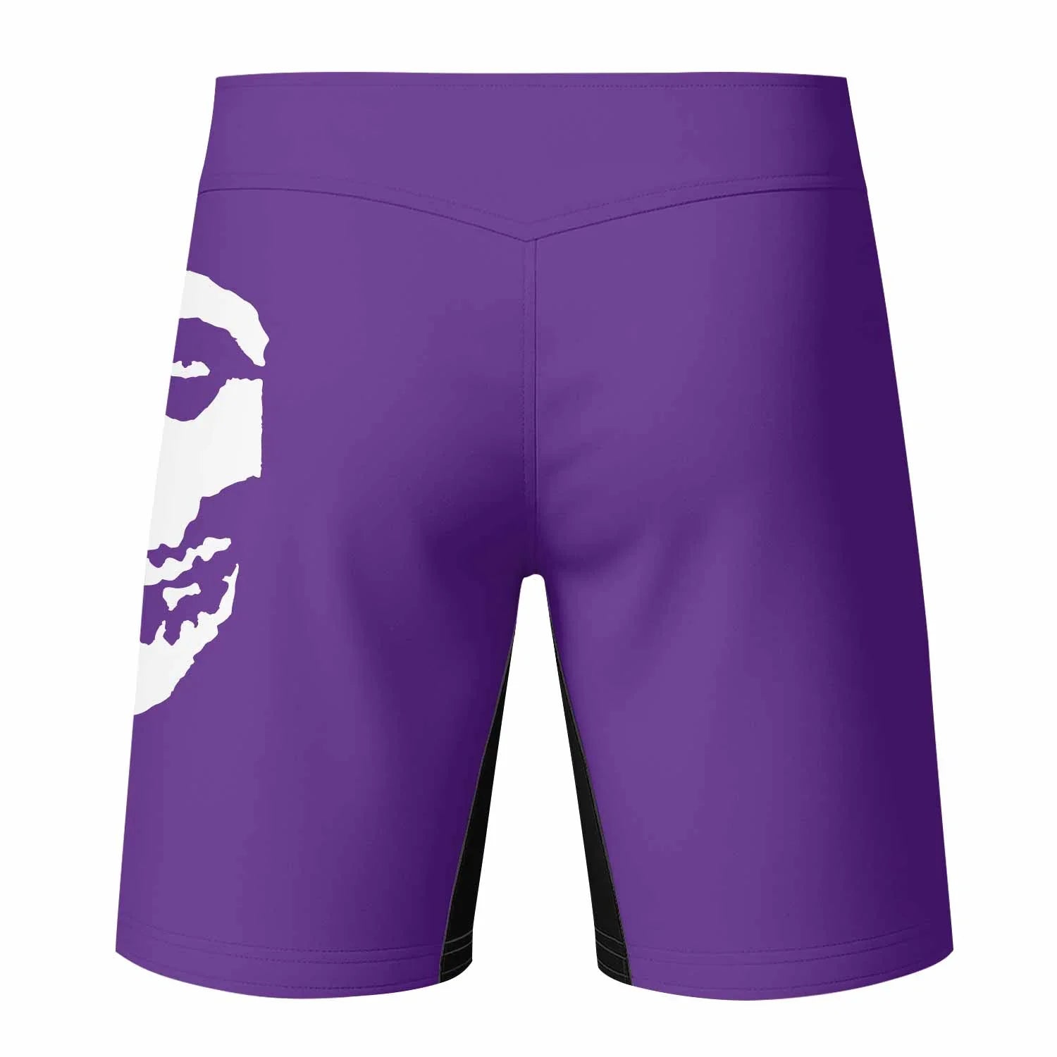 Misfits Skull Jiu-Jitsu - Purple Fight Shorts - back view mockup