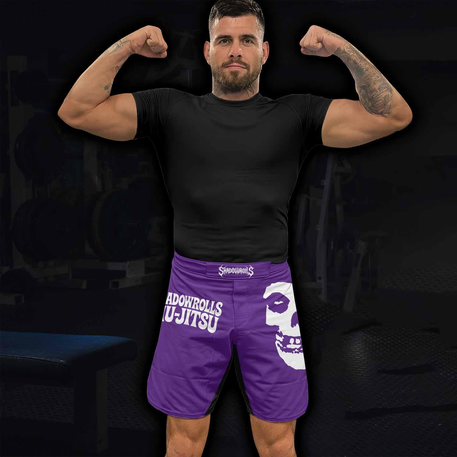 Misfits Skull Jiu-Jitsu - Purple Fight Shorts - lifestyle view