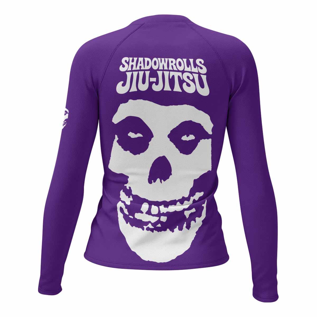 Misfits Skull Jiu-Jitsu - Purple Women's Rash Guard Long Sleeve - back view mockup