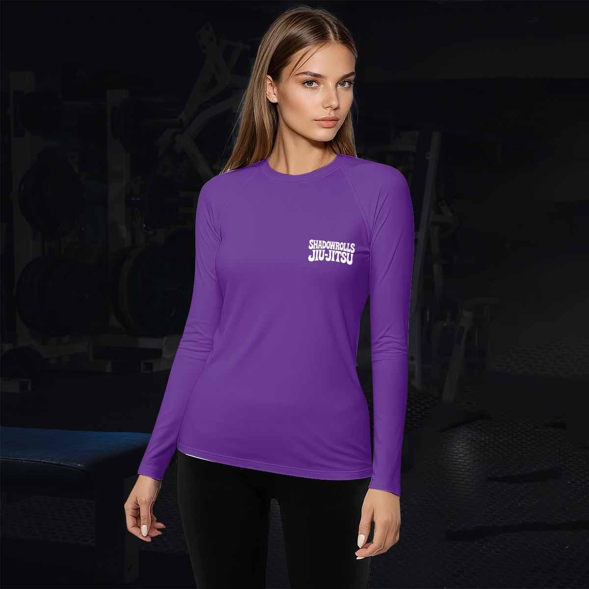 Misfits Skull Jiu-Jitsu - Purple Women's Rash Guard Long Sleeve - lifestyle view