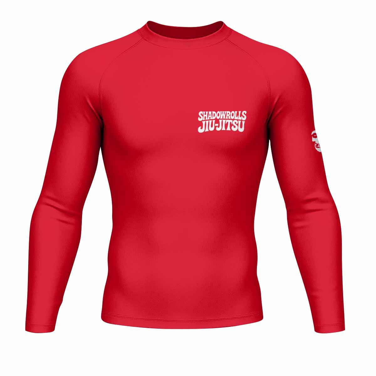 Misfits Skull Jiu-Jitsu - Red Men's Rash Guard Long Sleeve - front view mockup