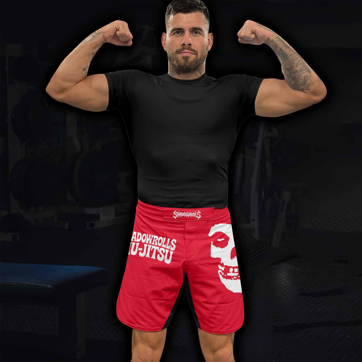 Misfits Skull Jiu-Jitsu - Red Fight Shorts - lifestyle view